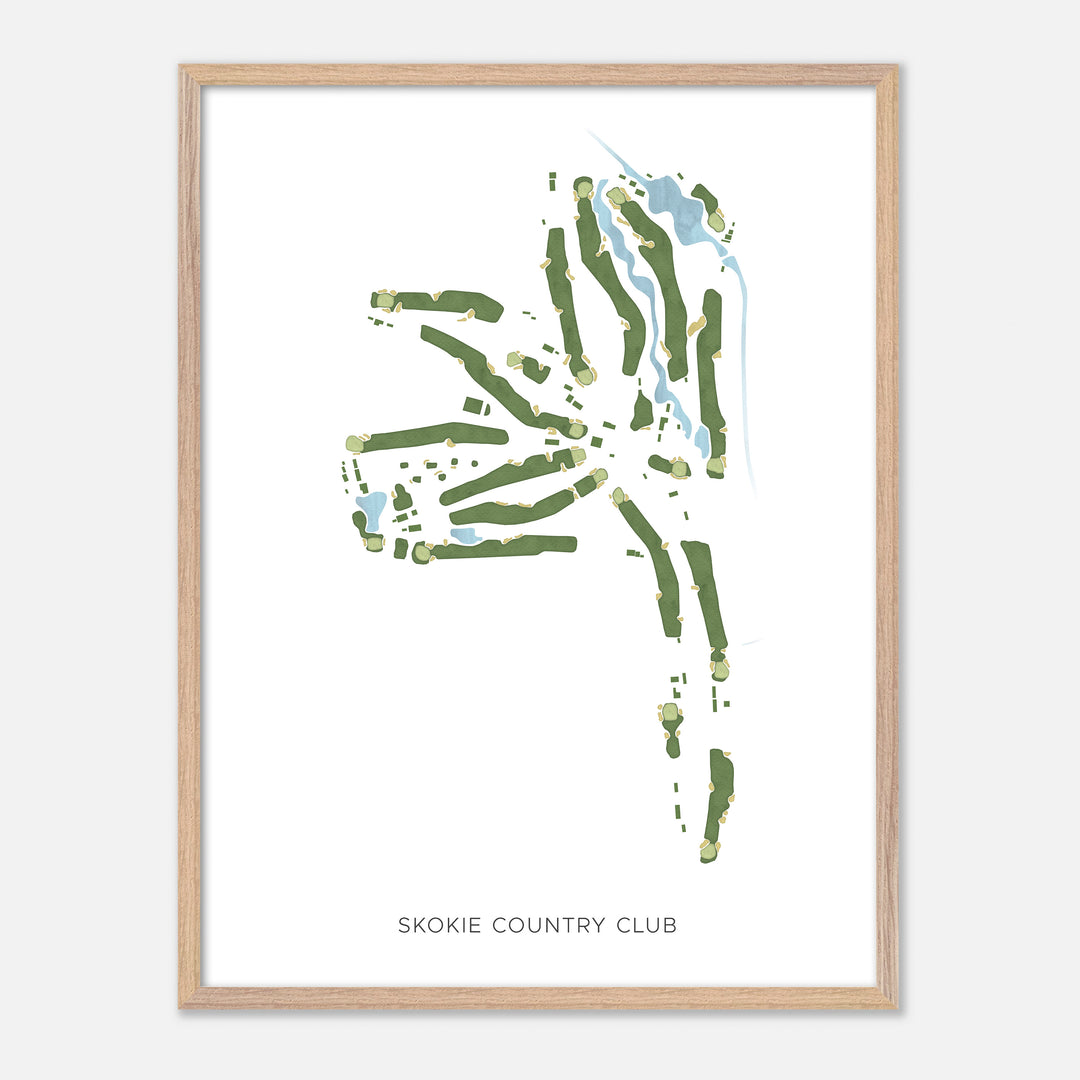 Print of Skokie Country Club Modern Map