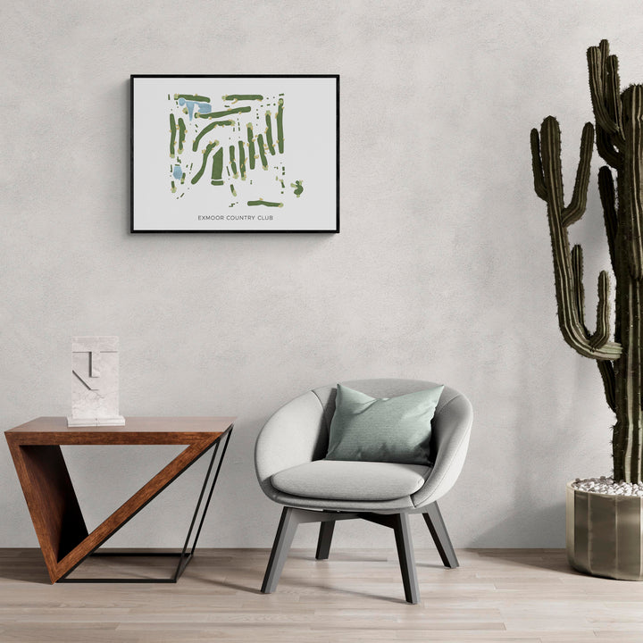 Modern Map of Exmoor Country Club in a living room with large cactus plant