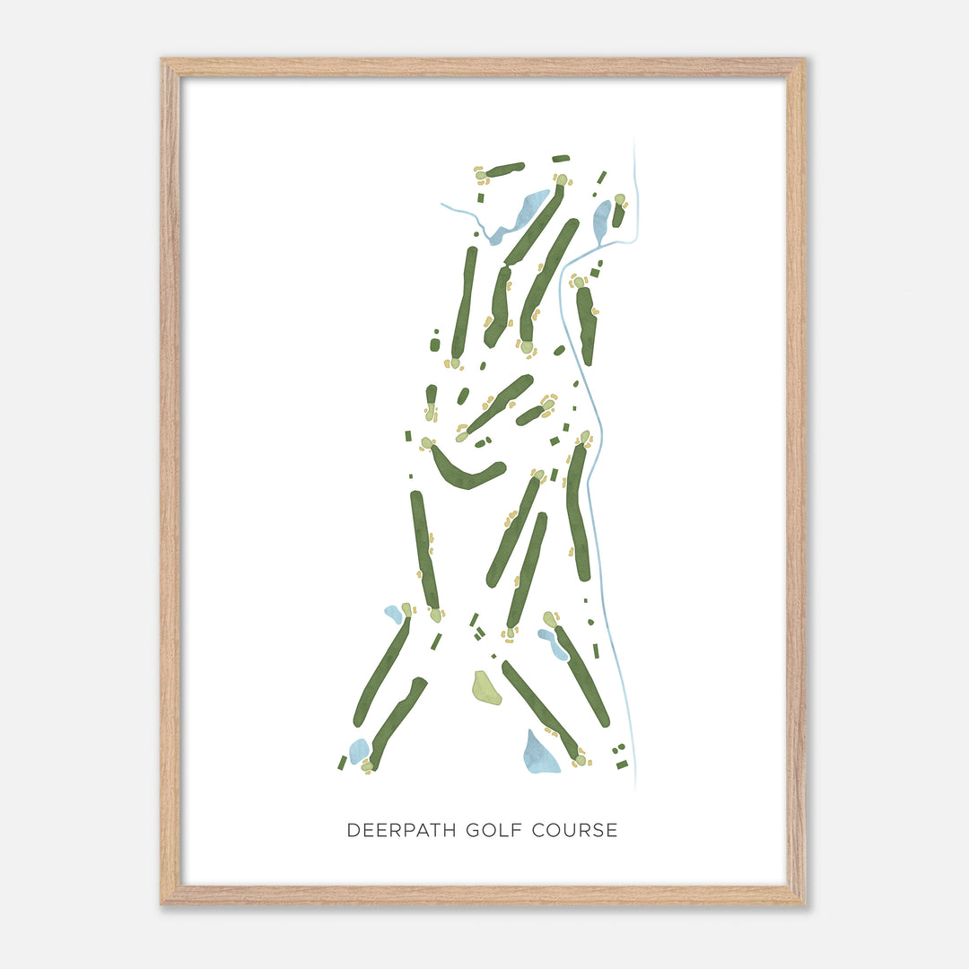 Print of Deerpath Golf Course Modern Map