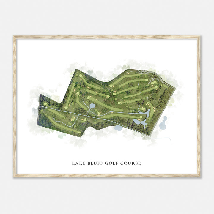 Print of Lake Bluff Golf Course Classic Map