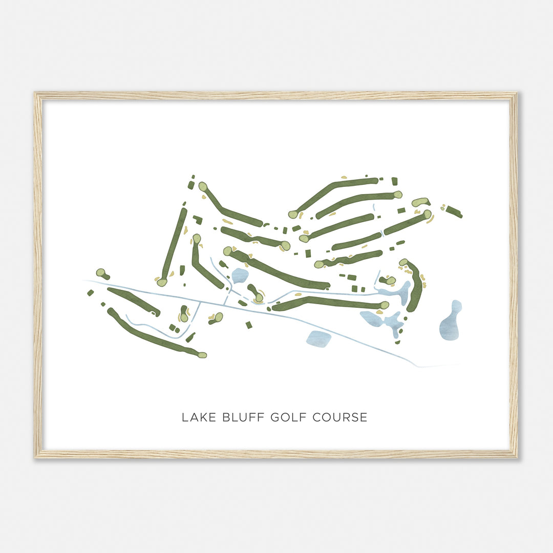 Print of Lake Bluff Golf Course Modern Map