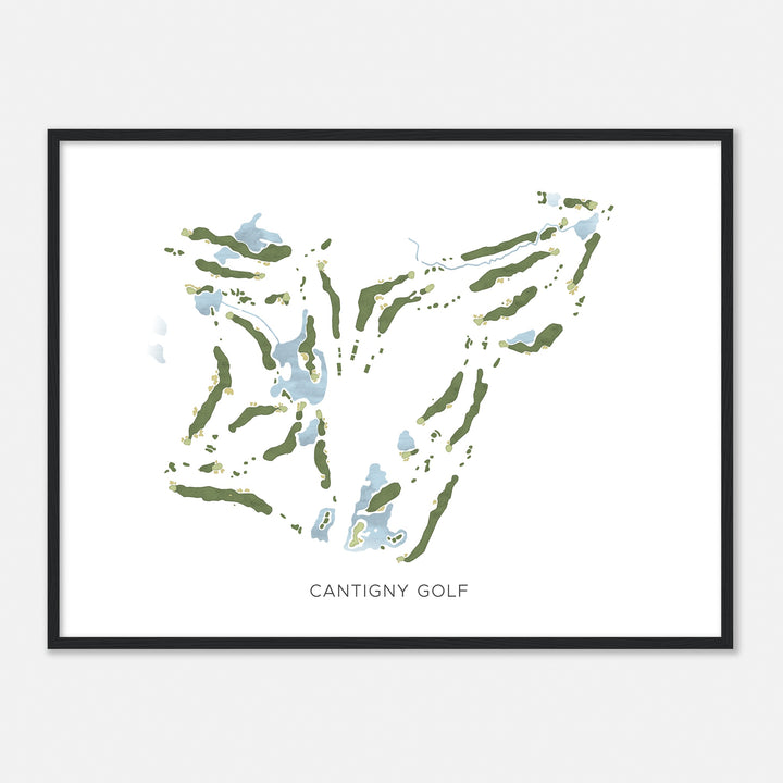Print of Cantigny Golf Modern Map