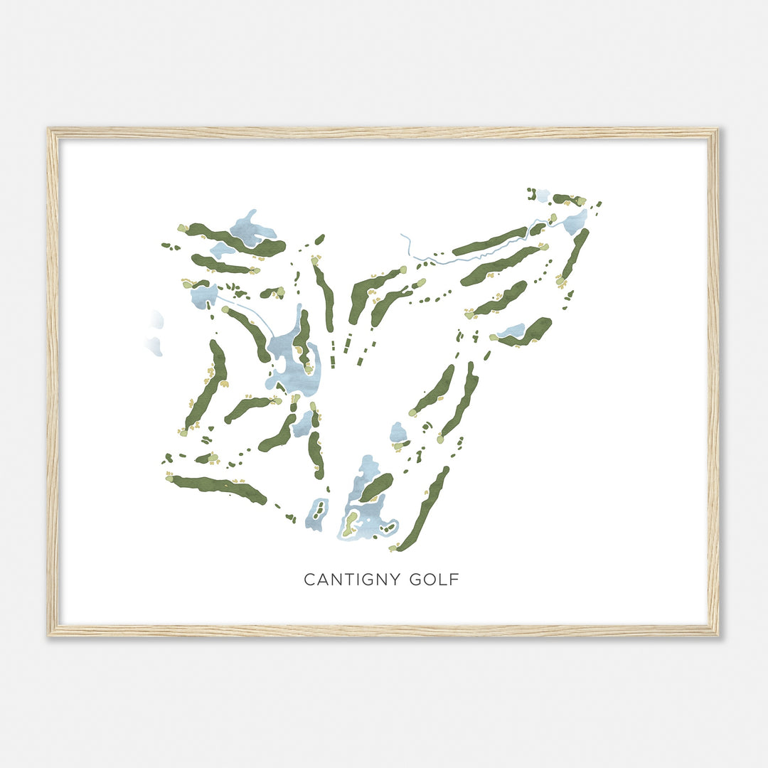 Print of Cantigny Golf Modern Map