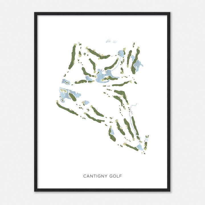 Print of Cantigny Golf Modern Map