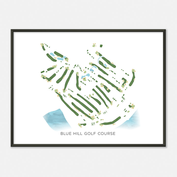 Print of Blue Hill Golf Course Modern Map
