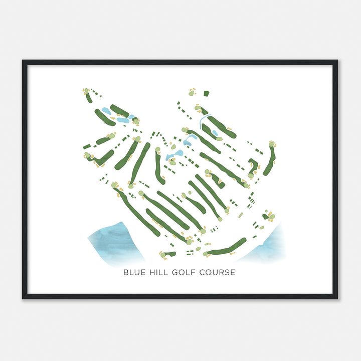 Print of Blue Hill Golf Course Modern Map