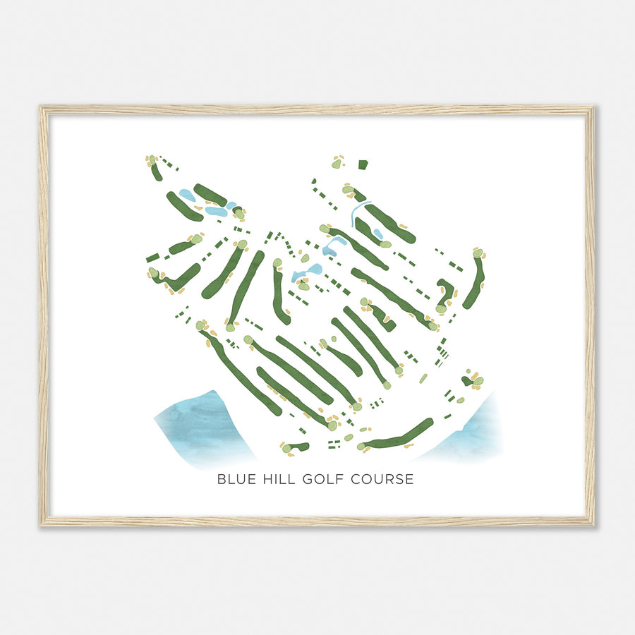 Print of Blue Hill Golf Course Modern Map