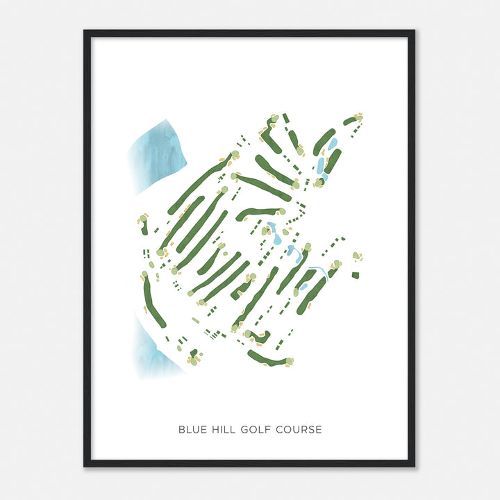 Print of Blue Hill Golf Course Modern Map