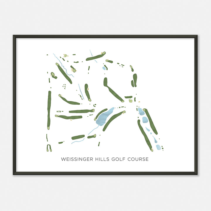 Print of Weissinger Hills Golf Course Modern Map