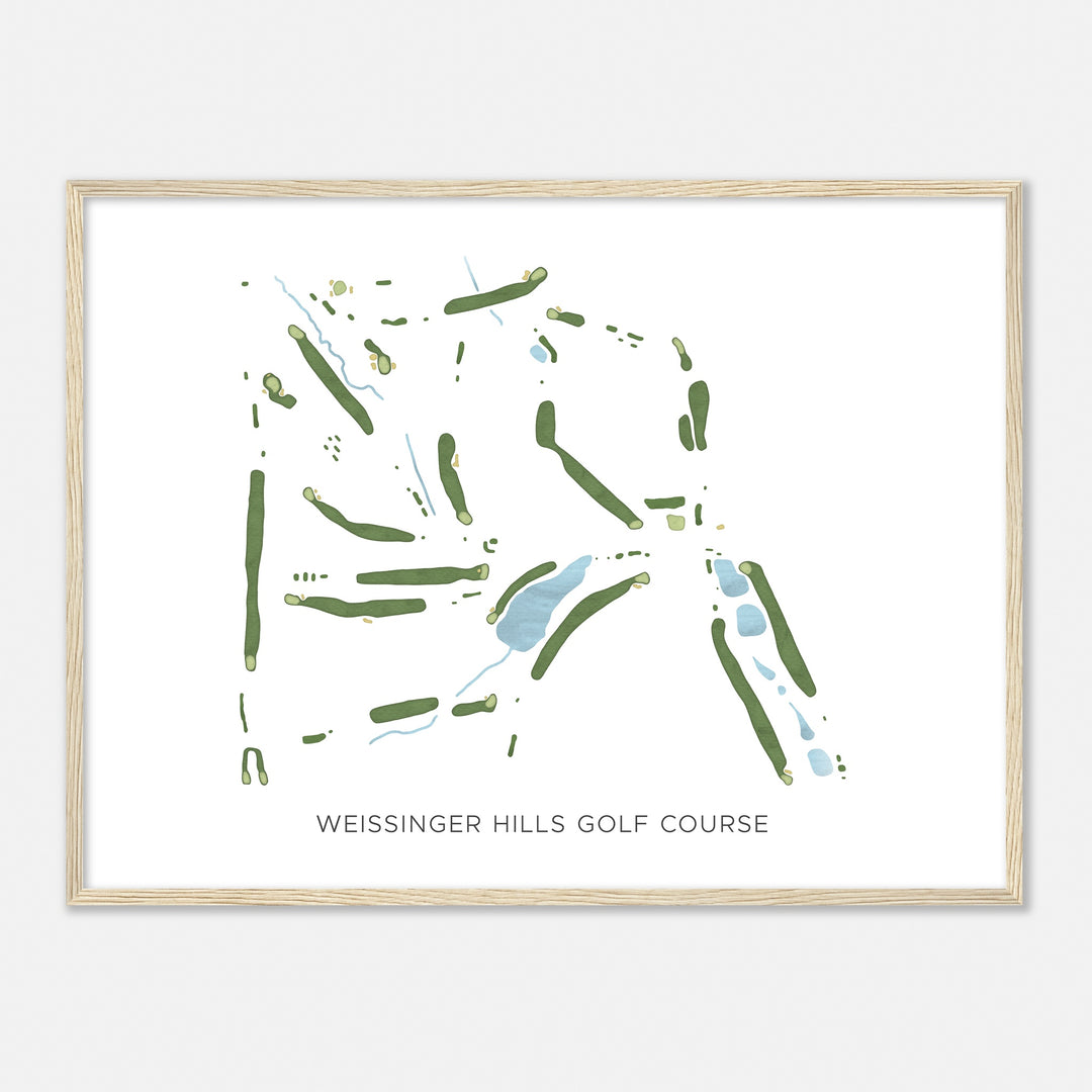 Print of Weissinger Hills Golf Course Modern Map