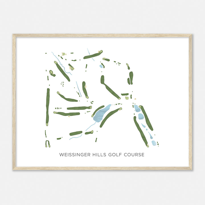 Print of Weissinger Hills Golf Course Modern Map