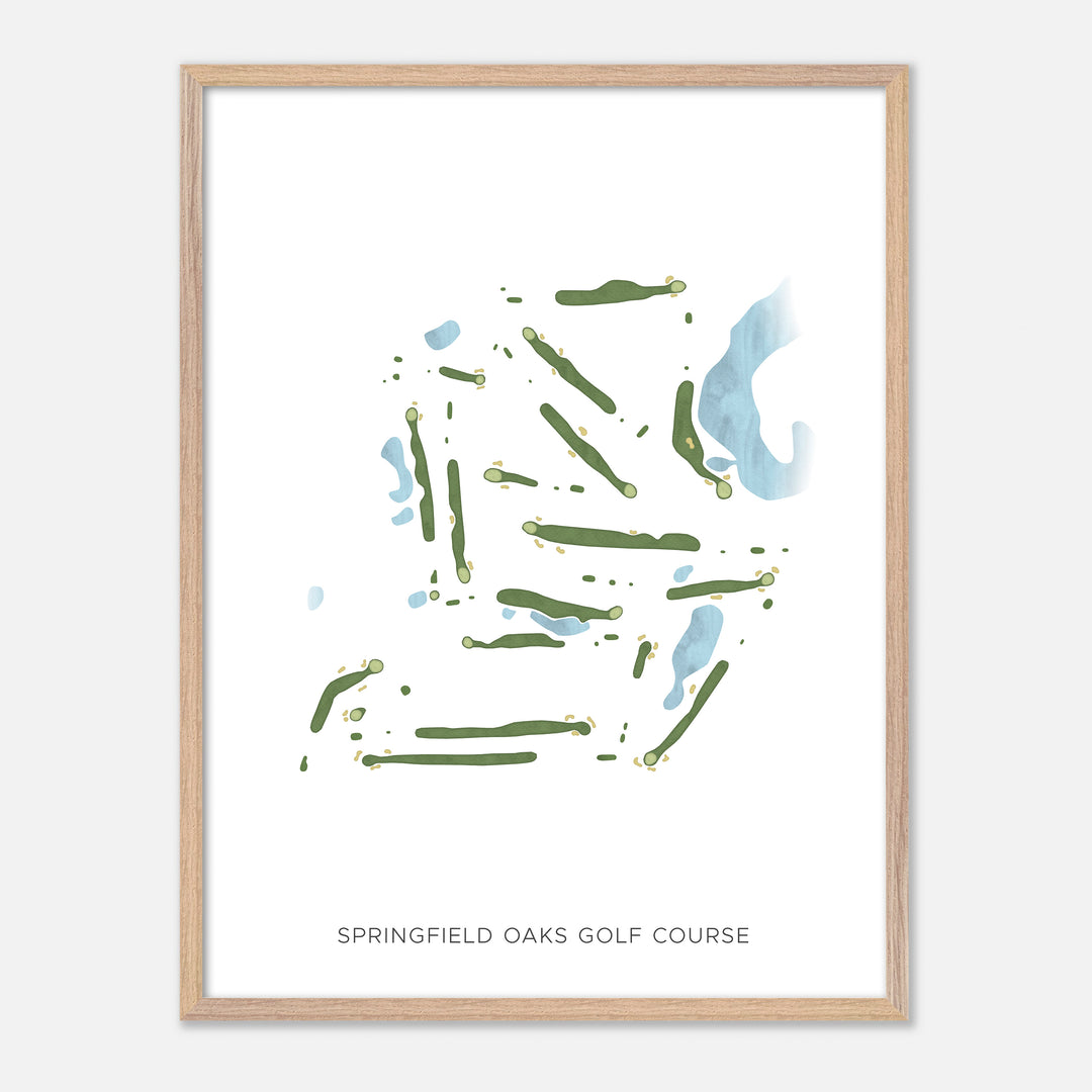Print of Springfield Oaks Golf Course Modern Map