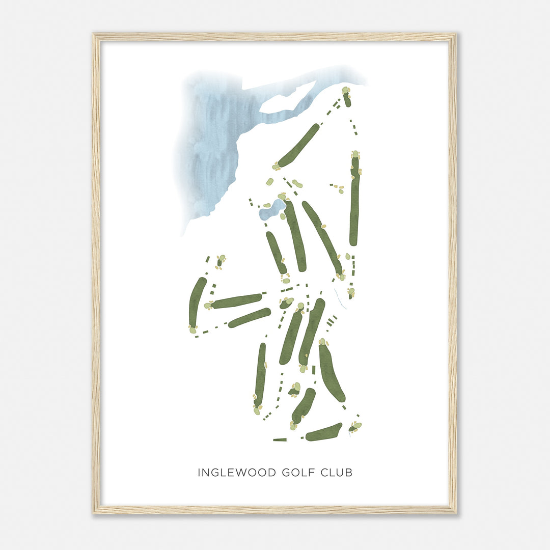 Print of Inglewood Golf Club Modern Map