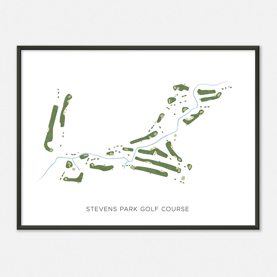 Print of Stevens Park Golf Course Modern Map
