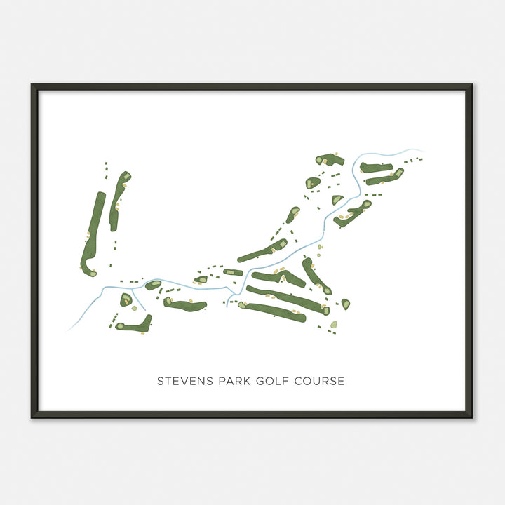 Print of Stevens Park Golf Course Modern Map