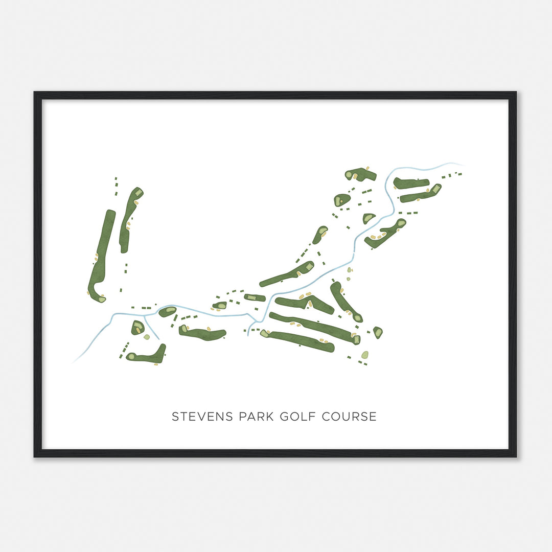 Print of Stevens Park Golf Course Modern Map