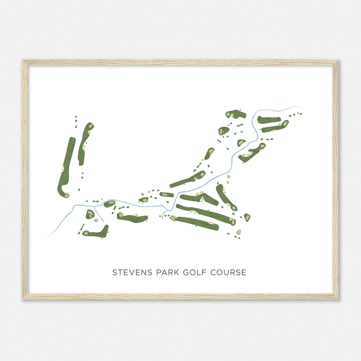 Print of Stevens Park Golf Course Modern Map