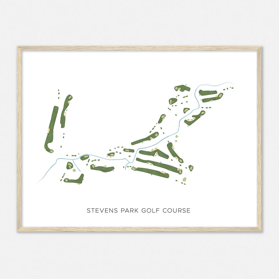 Print of Stevens Park Golf Course Modern Map