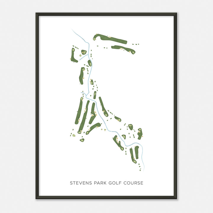 Print of Stevens Park Golf Course Modern Map