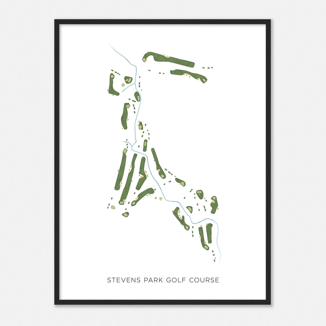 Print of Stevens Park Golf Course Modern Map