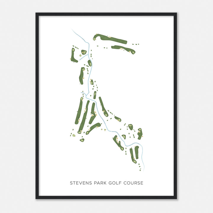 Print of Stevens Park Golf Course Modern Map