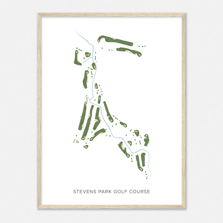 Print of Stevens Park Golf Course Modern Map