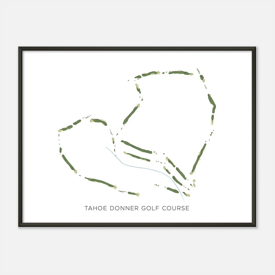 Print of Tahoe Donner Golf Course Modern Map