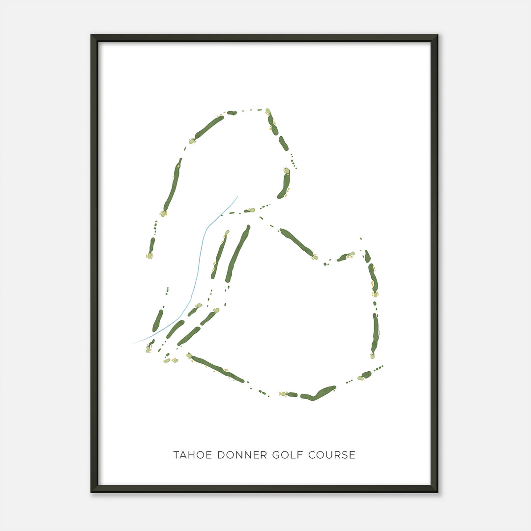 Print of Tahoe Donner Golf Course Modern Map