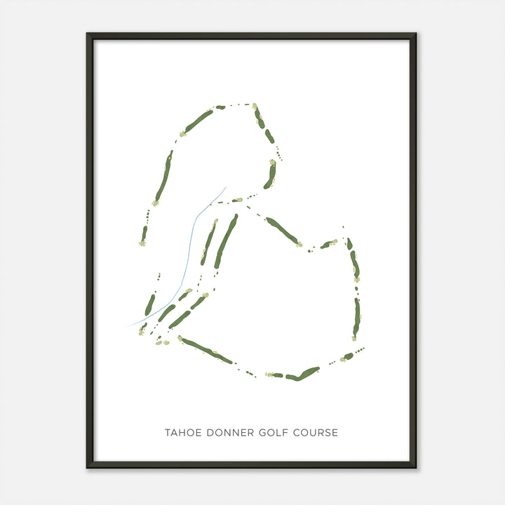 Print of Tahoe Donner Golf Course Modern Map