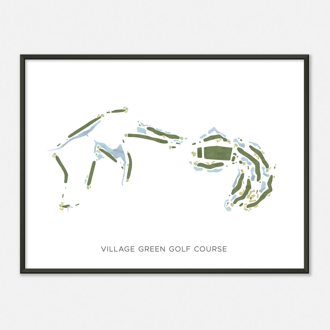Print of Village Green Golf Course Modern Map