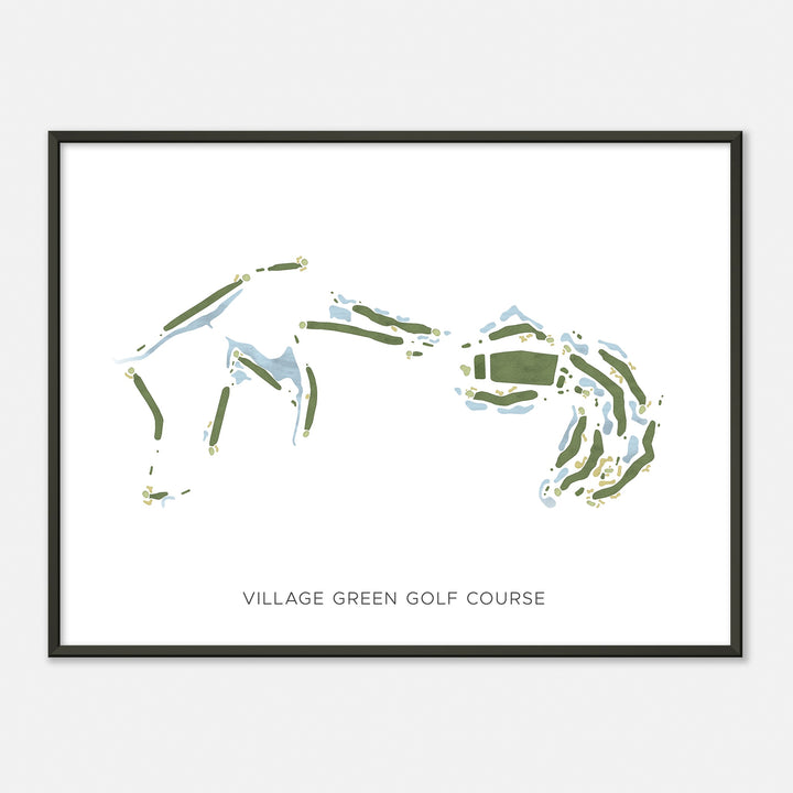 Print of Village Green Golf Course Modern Map