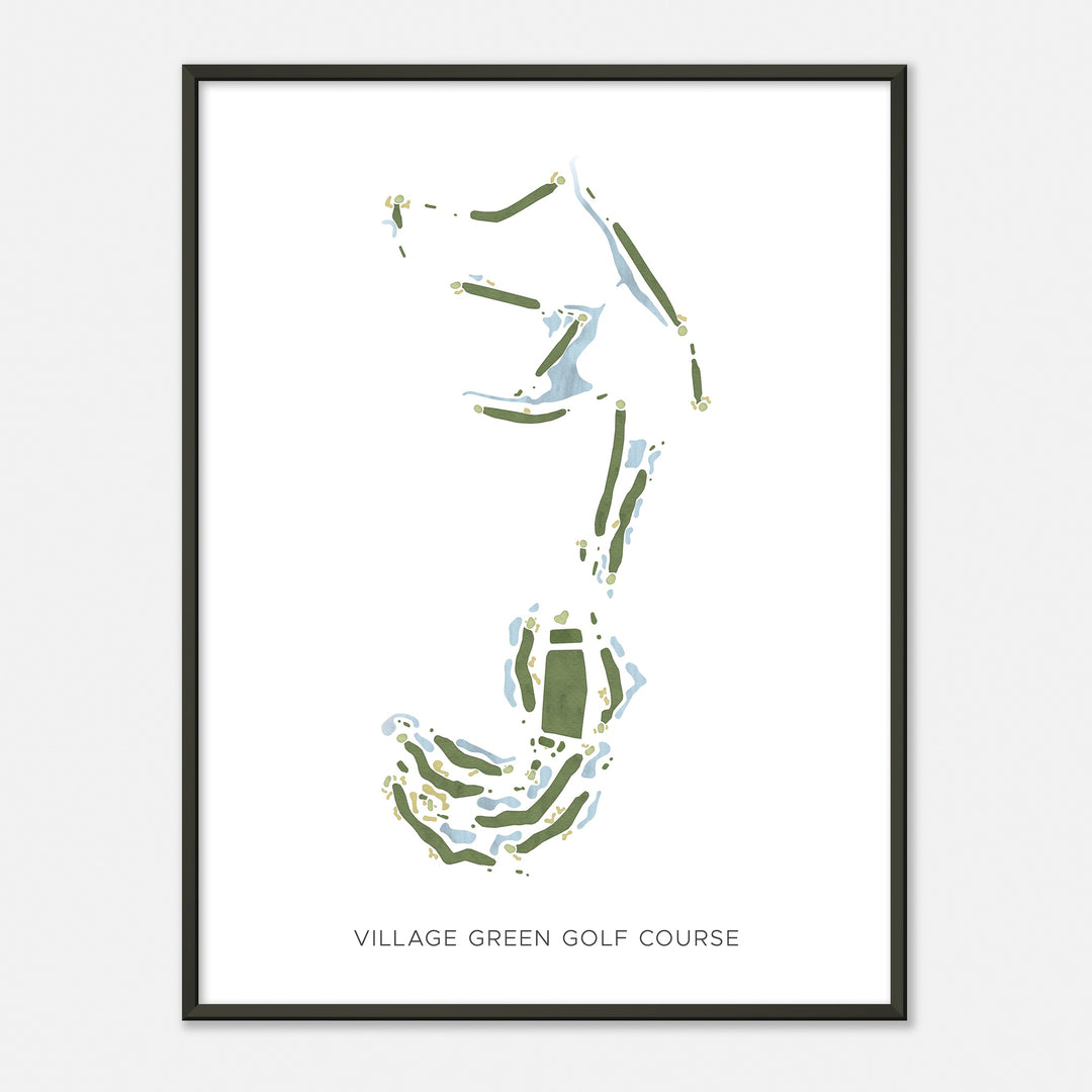 Print of Village Green Golf Course Modern Map