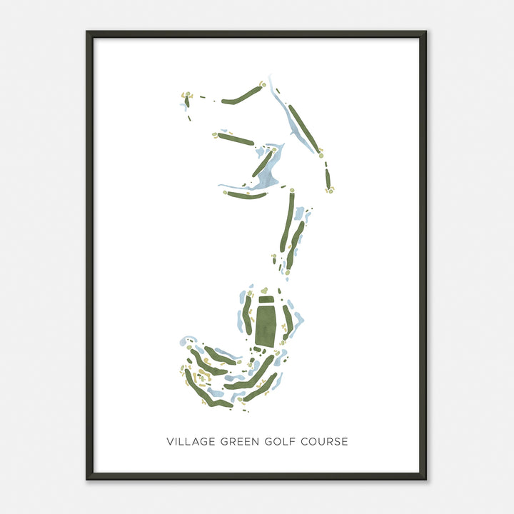 Print of Village Green Golf Course Modern Map