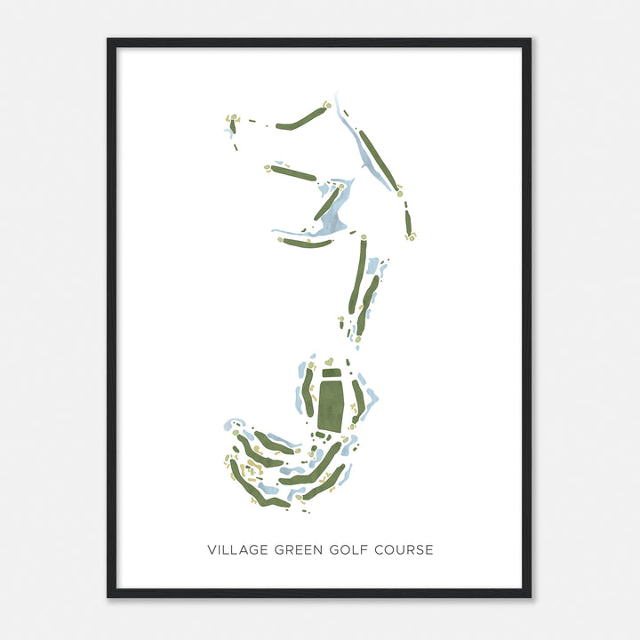 Print of Village Green Golf Course Modern Map