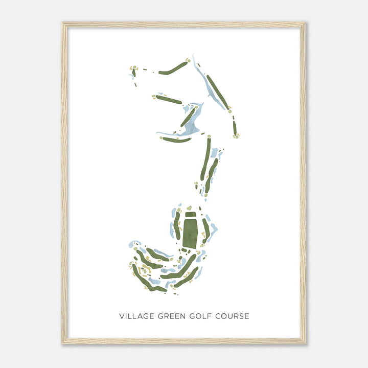 Print of Village Green Golf Course Modern Map