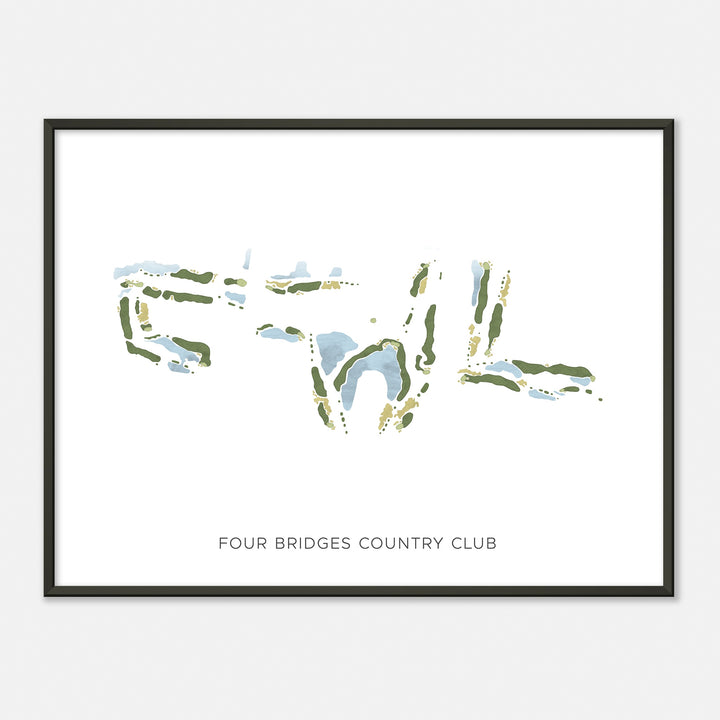 Print of Four Bridges Country Club Modern Map