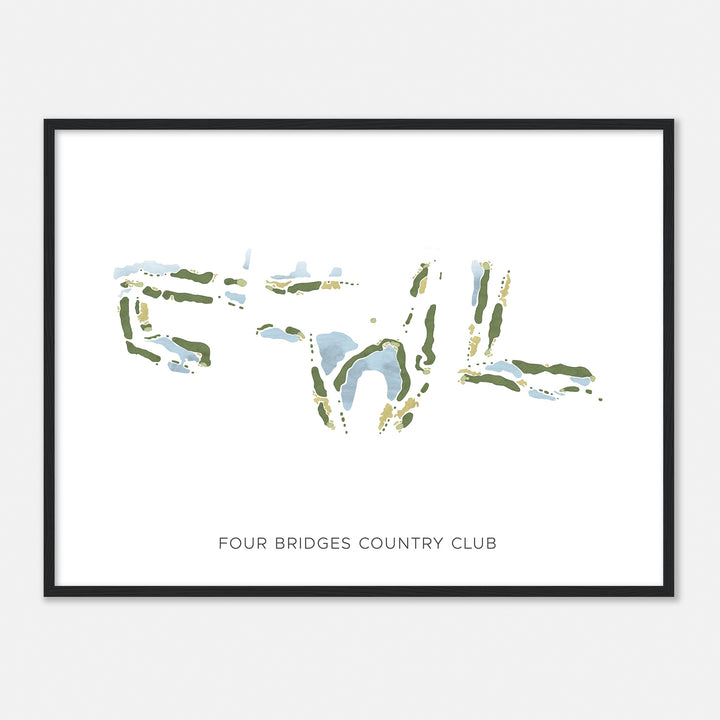 Print of Four Bridges Country Club Modern Map