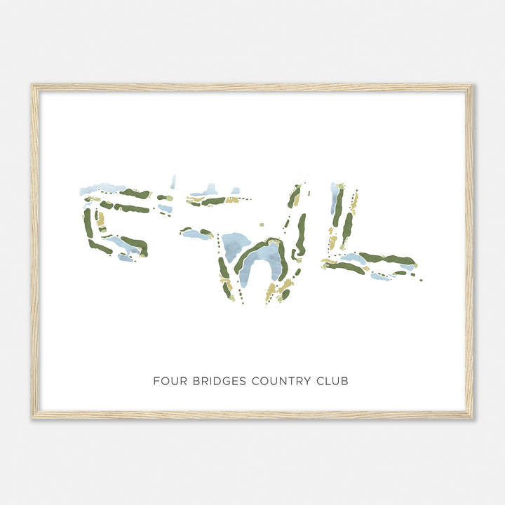Print of Four Bridges Country Club Modern Map