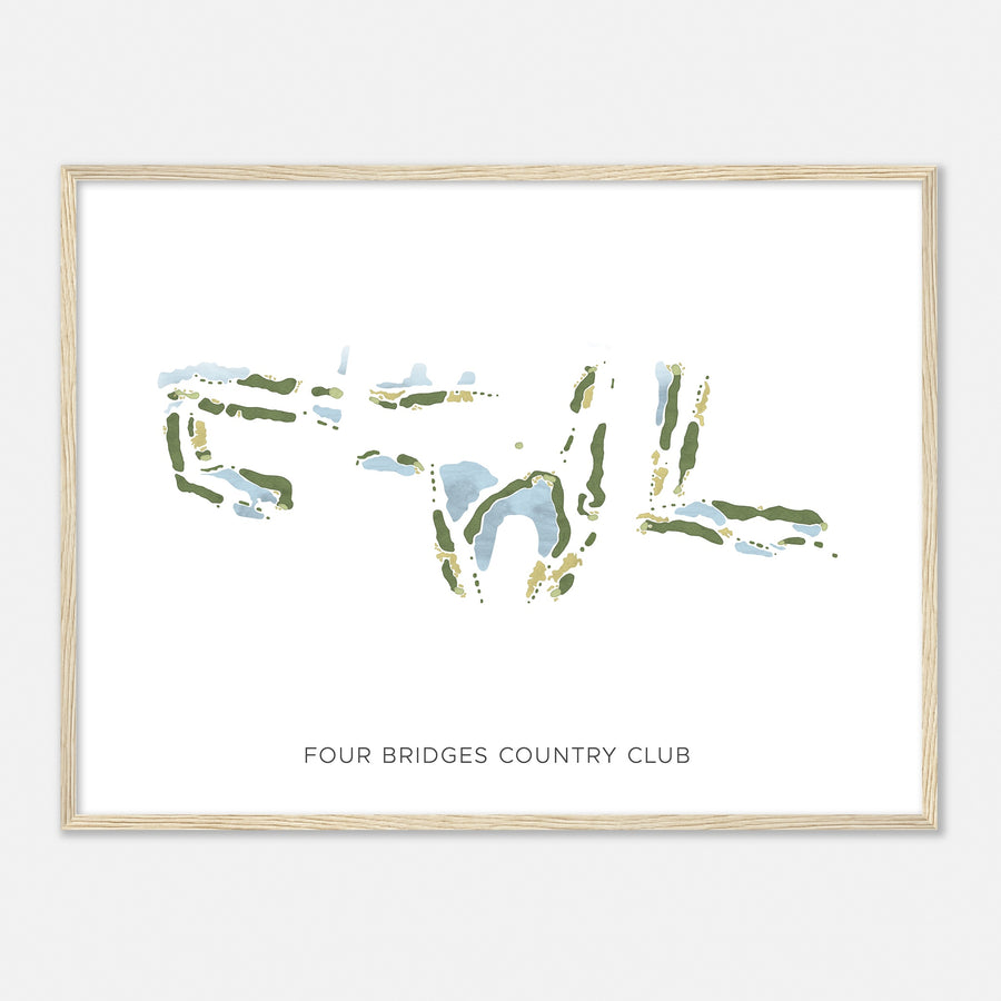 Print of Four Bridges Country Club Modern Map