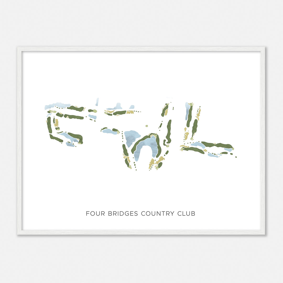 Print of Four Bridges Country Club Modern Map