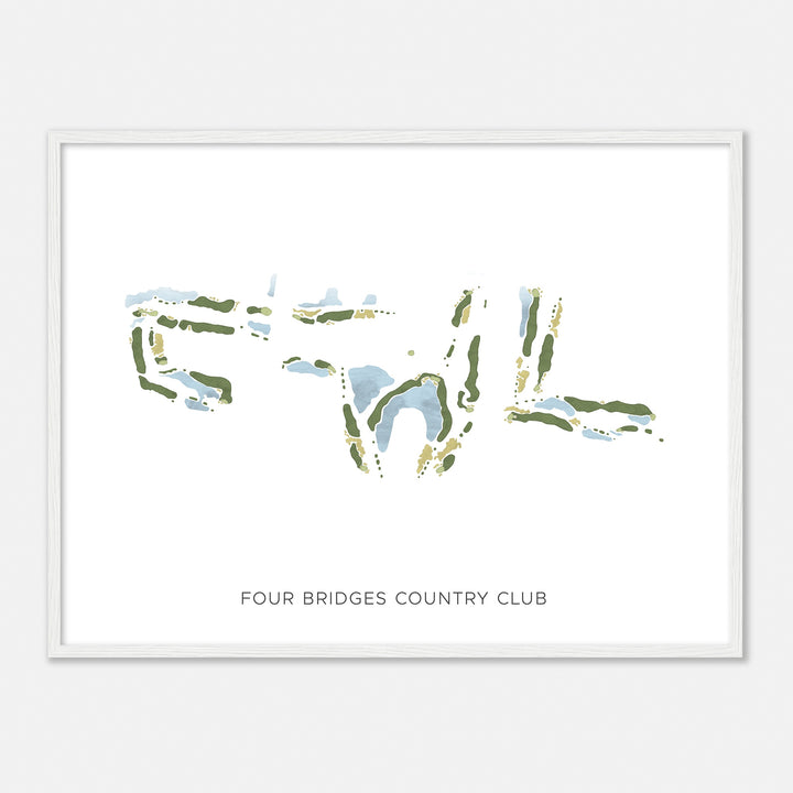 Print of Four Bridges Country Club Modern Map