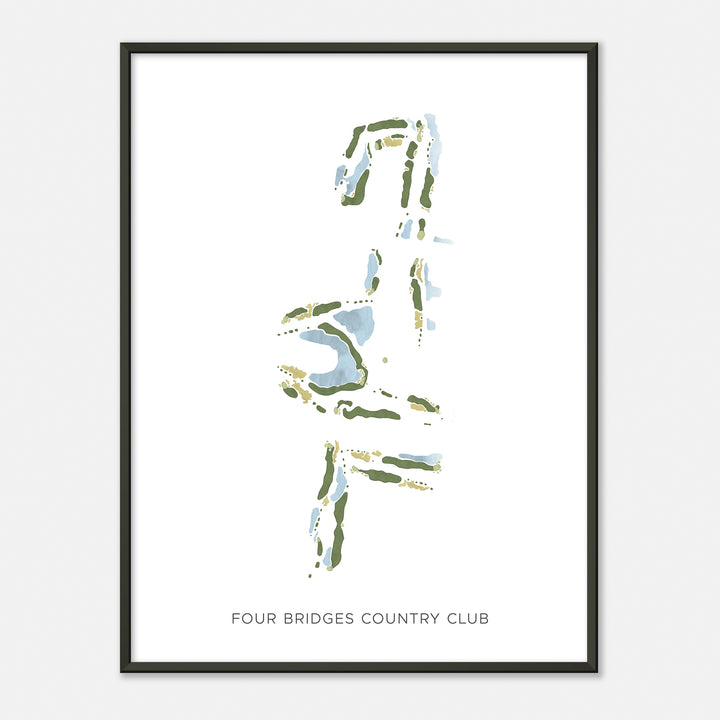 Print of Four Bridges Country Club Modern Map