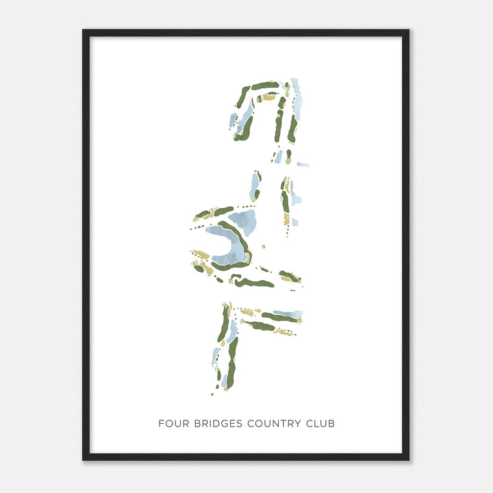 Print of Four Bridges Country Club Modern Map