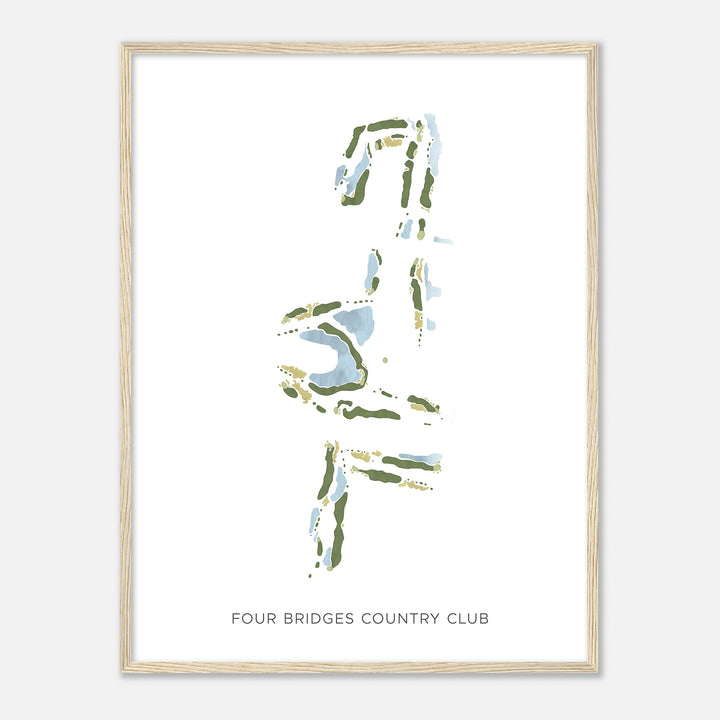Print of Four Bridges Country Club Modern Map