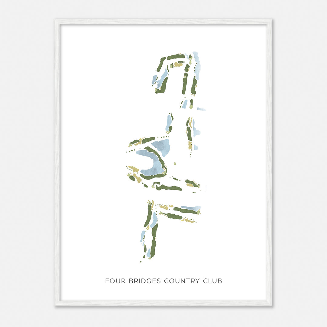 Print of Four Bridges Country Club Modern Map