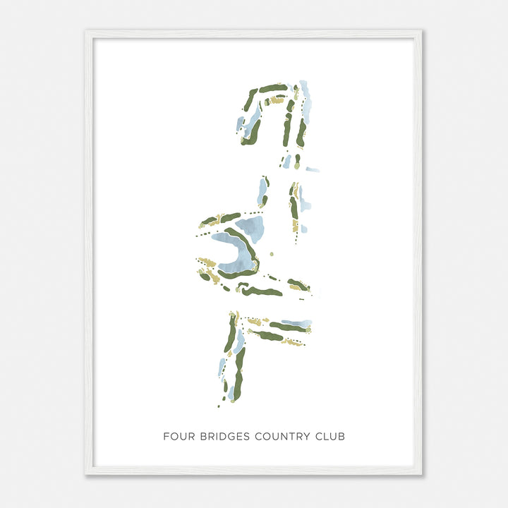 Print of Four Bridges Country Club Modern Map