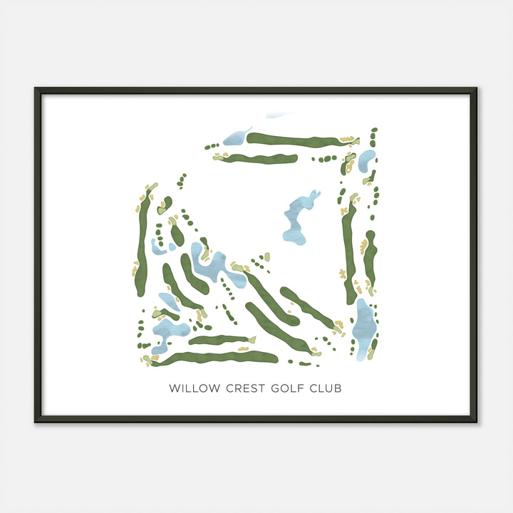 Print of Willow Crest Golf Club Modern Map
