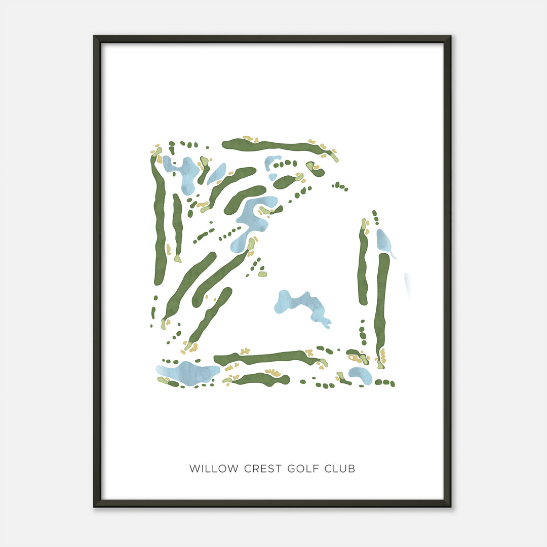 Print of Willow Crest Golf Club Modern Map