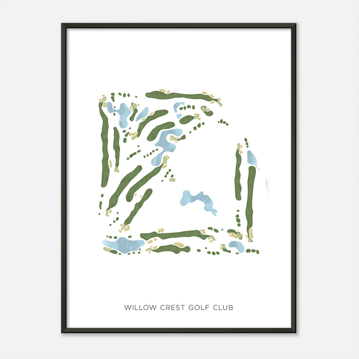 Print of Willow Crest Golf Club Modern Map