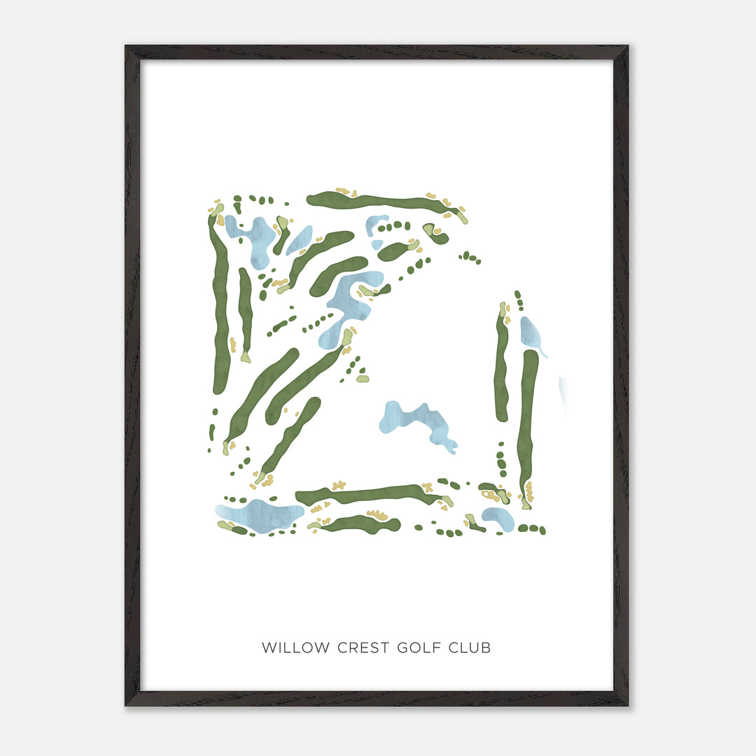 Print of Willow Crest Golf Club Modern Map